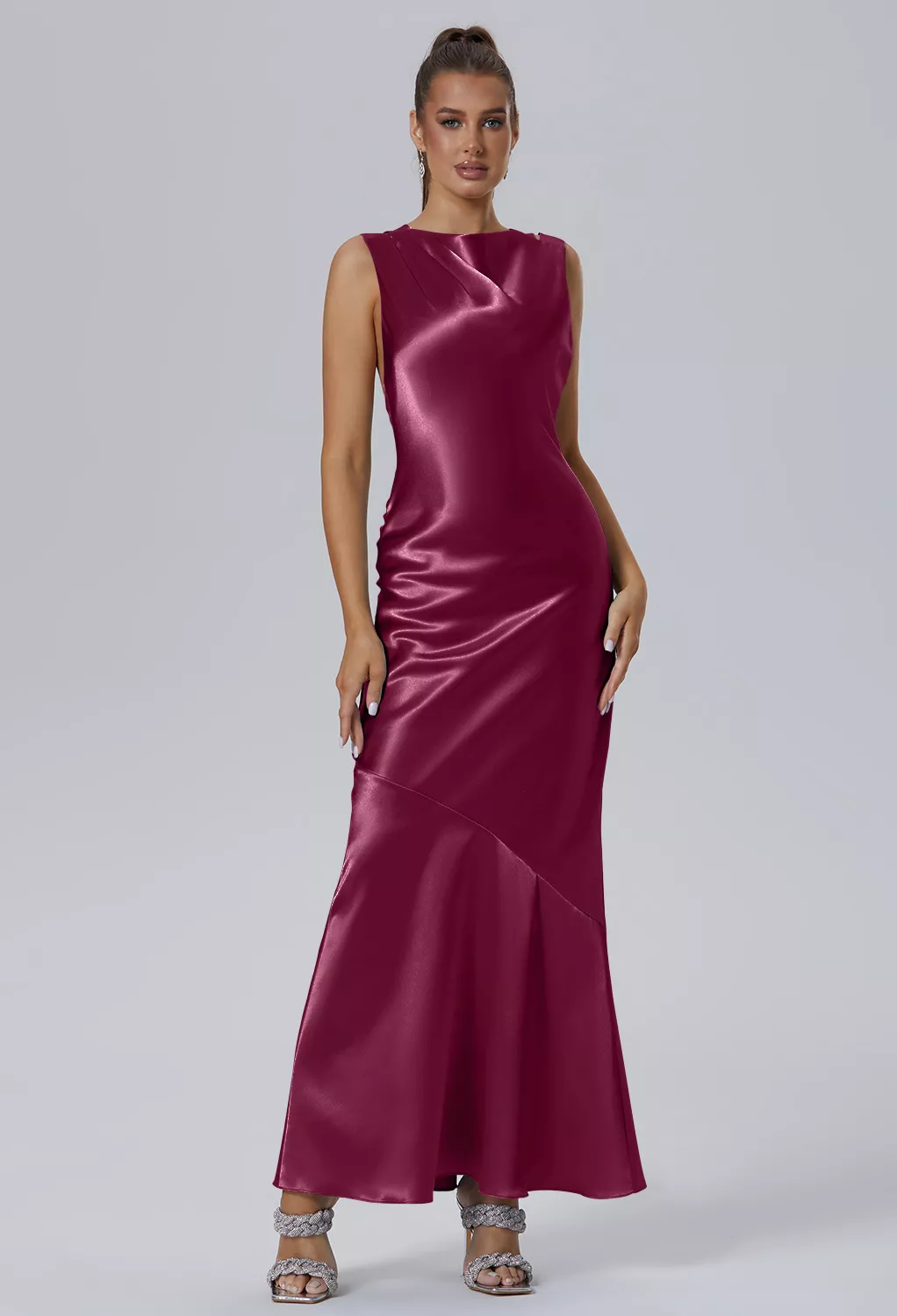 AW Celestia Burgundy  Fall Wedding Guest Dresses